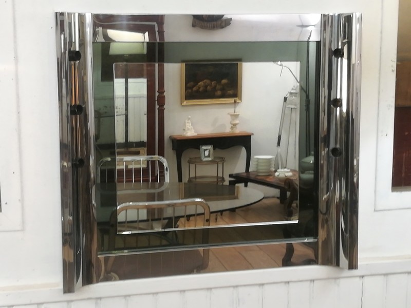 6 lights chrome metal lodge mirror