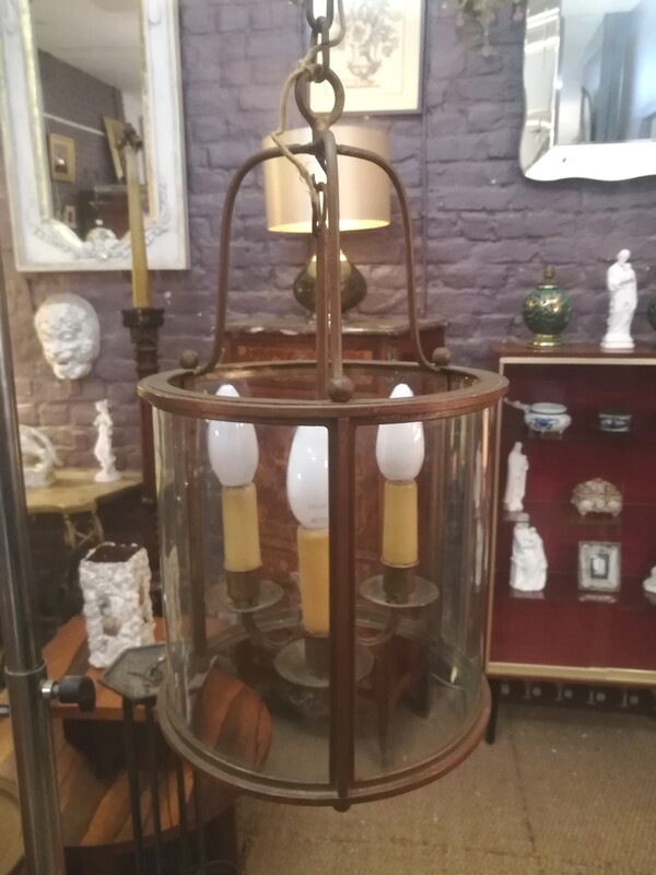 Antique brass and glass lantern