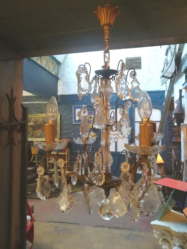 Bronze and glass pendants chandelier