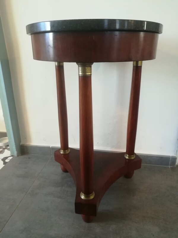 Empire period mahogany bronze and granite side table