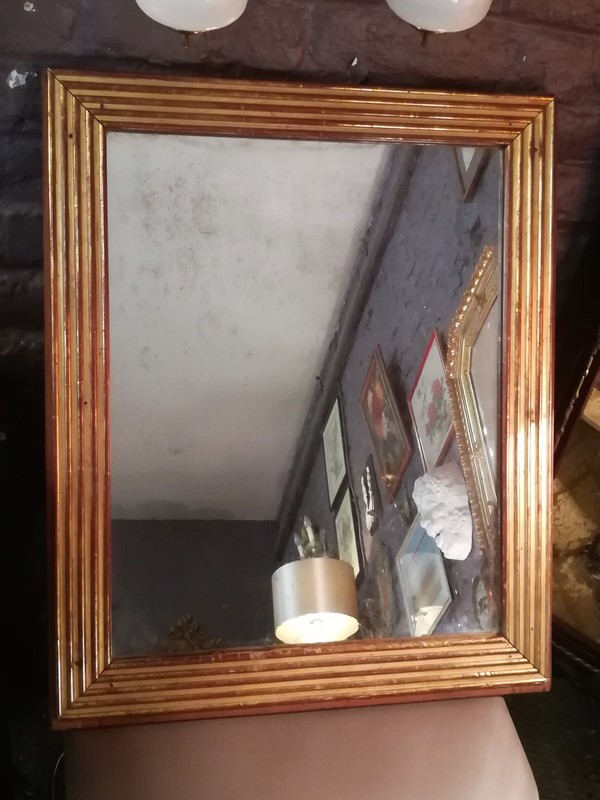 Gilded wood Art Deco mirror