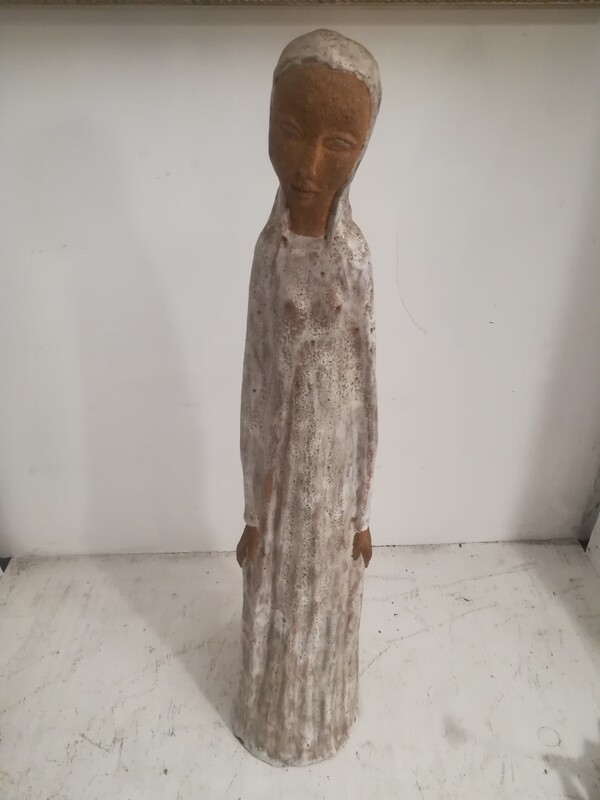 Glazed painted terracotta virgin