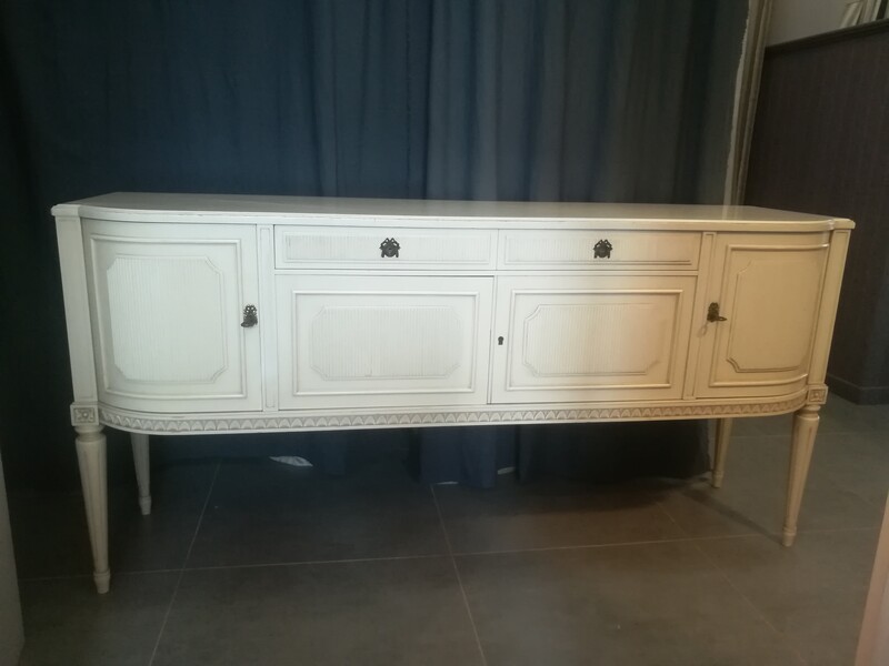 Lacquered cream wood Louis XVI style dresser