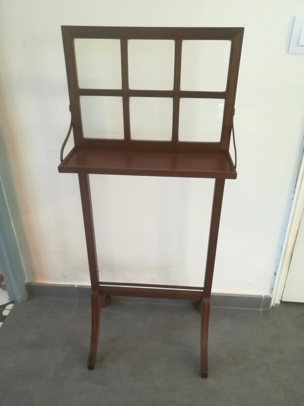 Mahogany and bevelled glass fireplace shelf screen