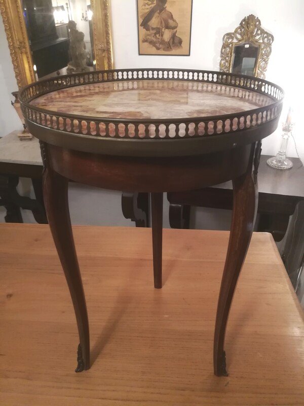 Mahogany and marble top cooper galery small lounge table