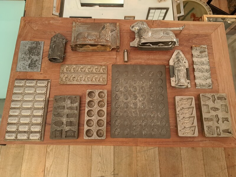 Set of metal Christmas chocolate molds