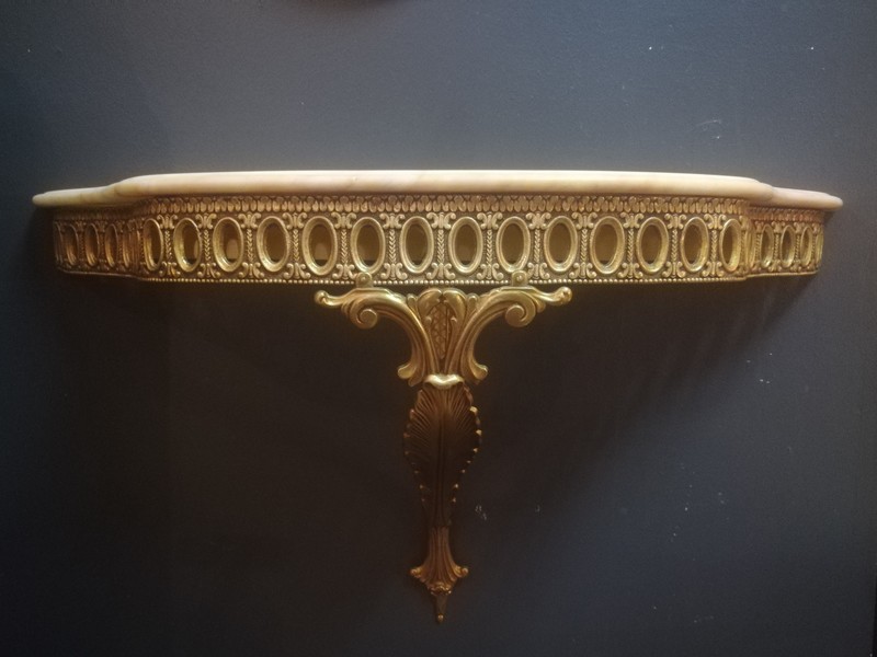 Small bronze and marble wall console