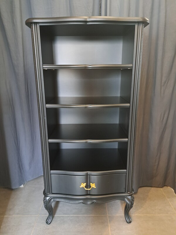 Tosconova bookcase in black lacquered solid wood