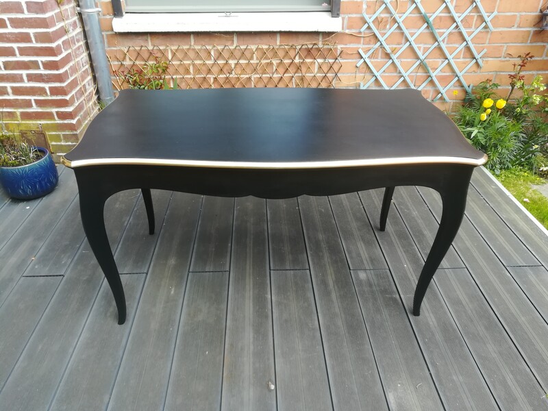 Wood patinated and gilt brass louis XV style flat desk